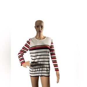 Joseph A Women’sPetite PL Multicolor Striped Long Sleeves Pullover Sweater Shirt